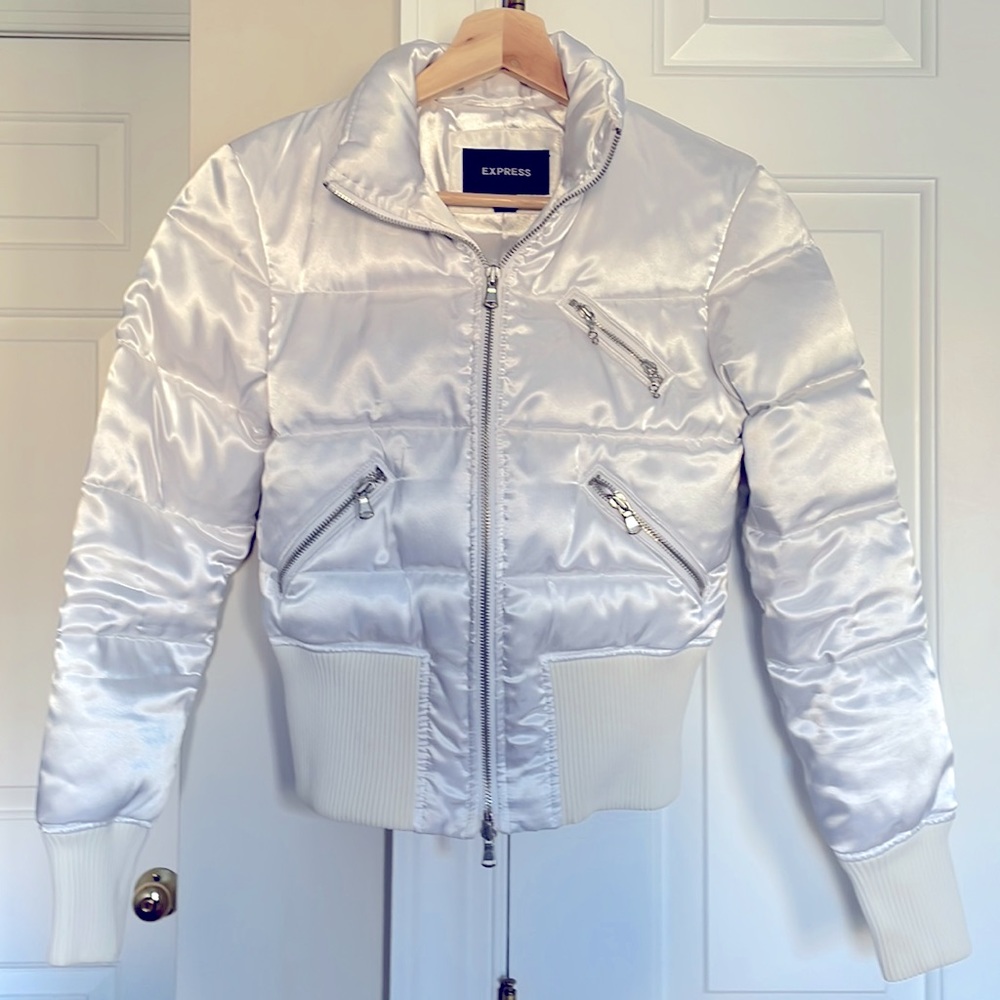 Express White Puffer Jacket - Size XS
